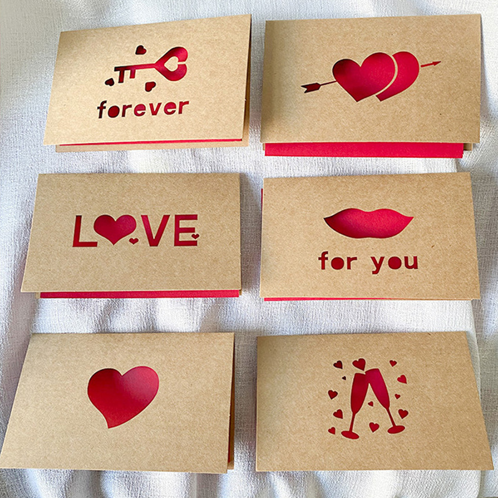 Wedding Supply Business - Liefde Cadeaukaarten Rood Kraftpapier Uitnodiging Bruiloft