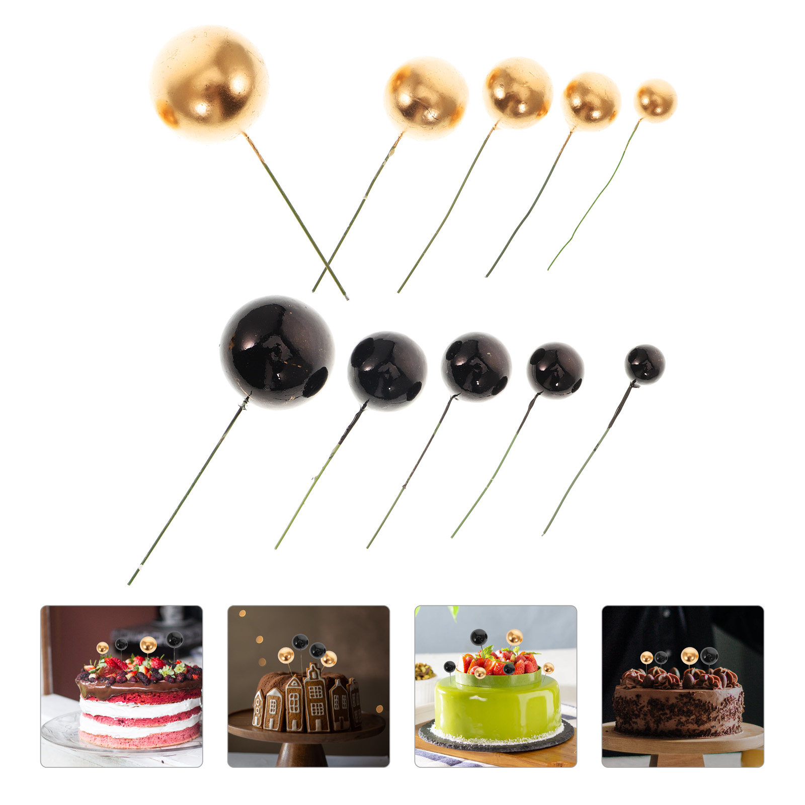 Wedding Cake Supply - 60 stuks premium taartdecoratiebenodigdheden, cupcake toppers