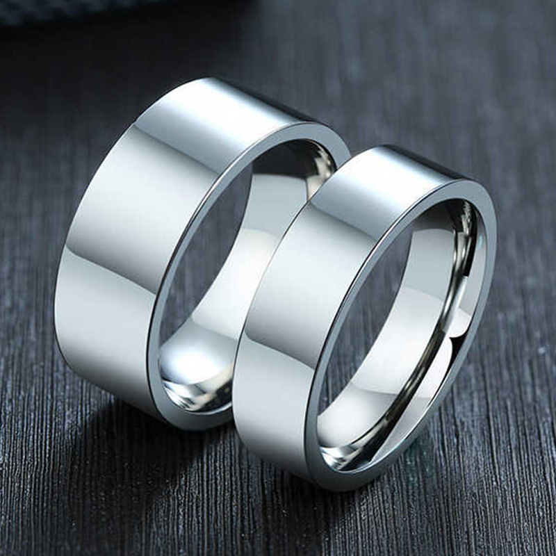 Wedding Zone - 3/4/6/8 mm brede roestvrijstalen ringen hooggepolijst