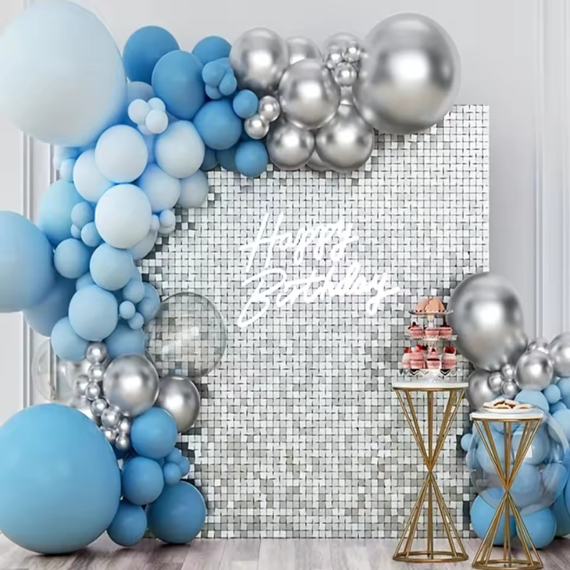 Wedding Backdrop Curtain - 1/2/6/10PCS Zilverachtig/Gouden/Zwart Drie Kleuren Regengordijnen Bruiloft
