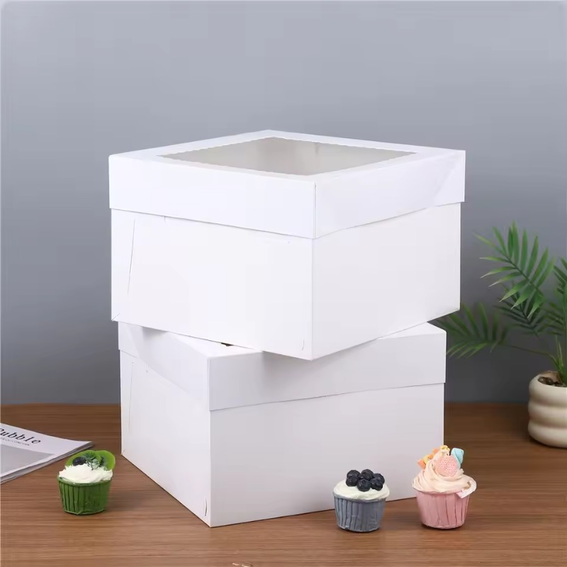 Wedding Cake Supply - Yes2/4/6PCS Wegwerp witte taartdozen met venster