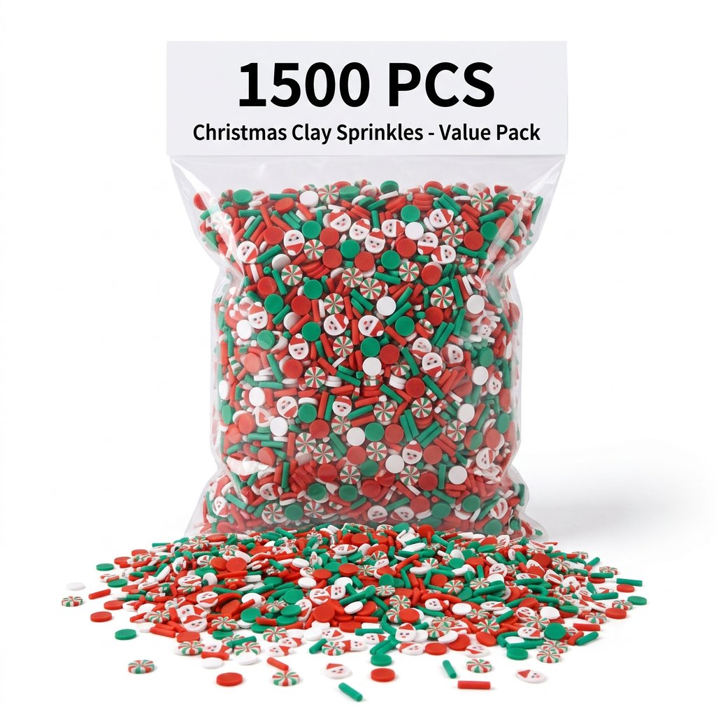 Wedding Supply Bulk - 1500 stuks Kerstklei-versieringen, Santa snoepjes, nageldecoratie,
