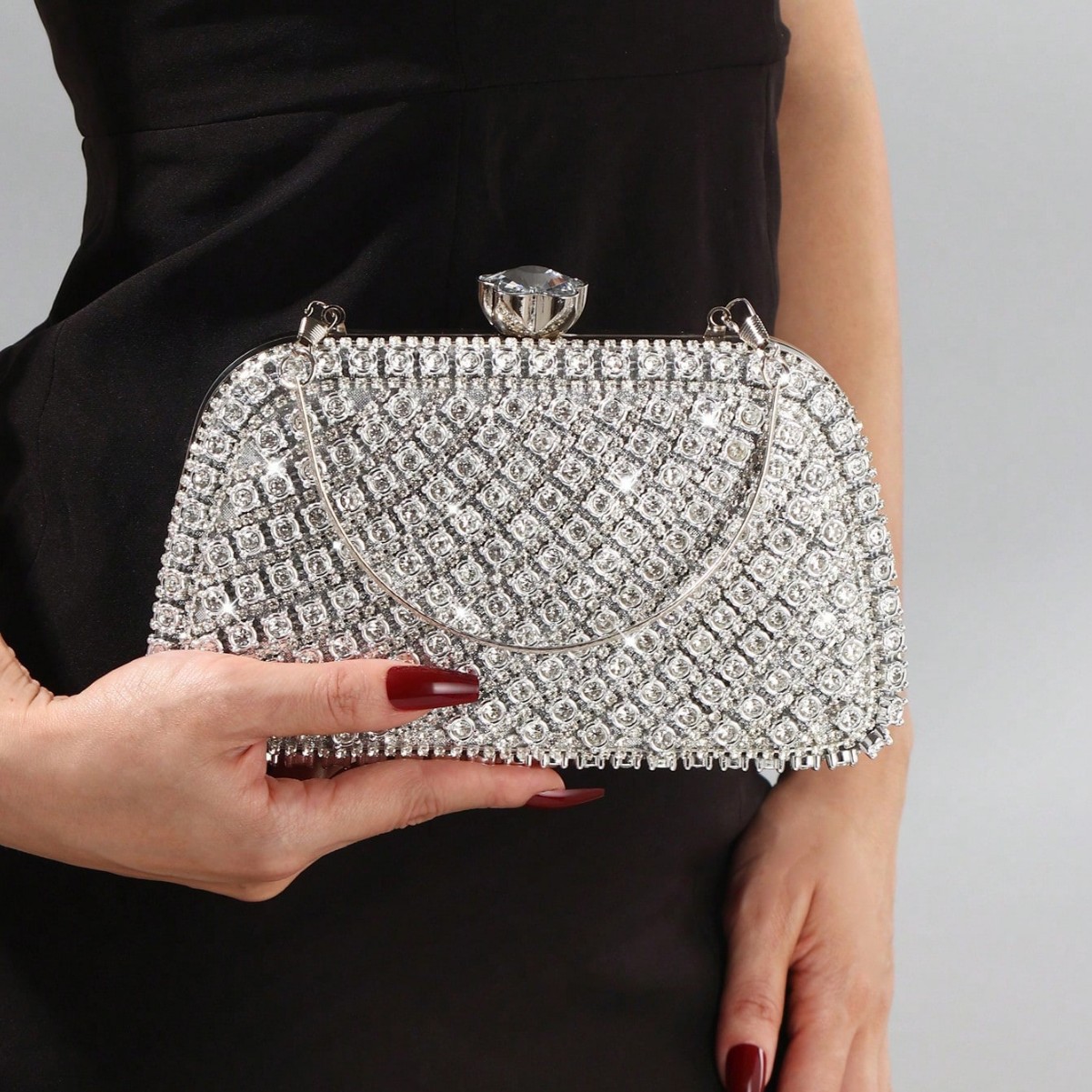 Wedding Vendor - Luxe diamanten glitter avondtassen zilverkleurige bruiloft