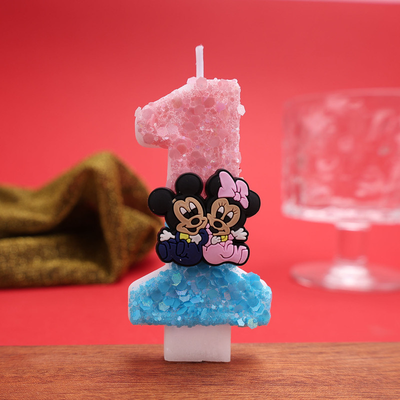 Wedding Cake Supply - Mickey en Minnie Verjaardagskaarsen Nummerkaarsen 0–9