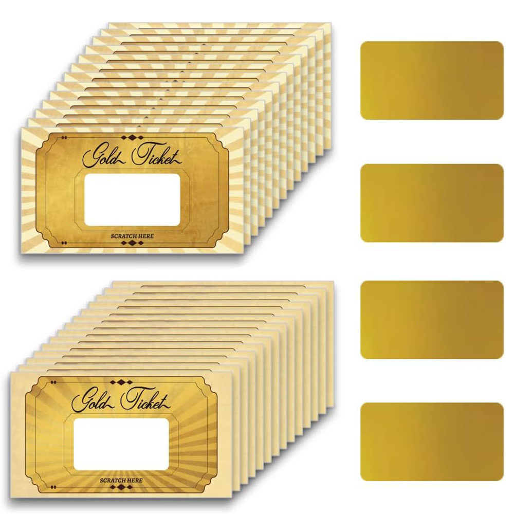 Wedding Supply Business - 20 stuks gouden krasloten stickers blanco