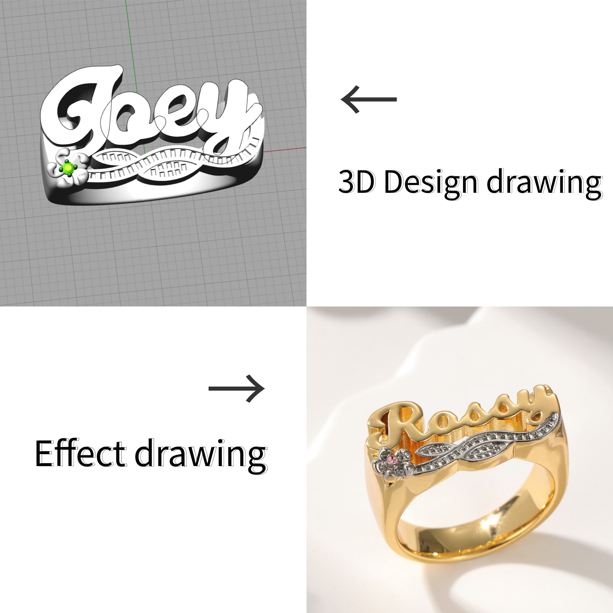 3D Naam Ring Aangepaste Diaman - Wedding Zone recensie en prijs