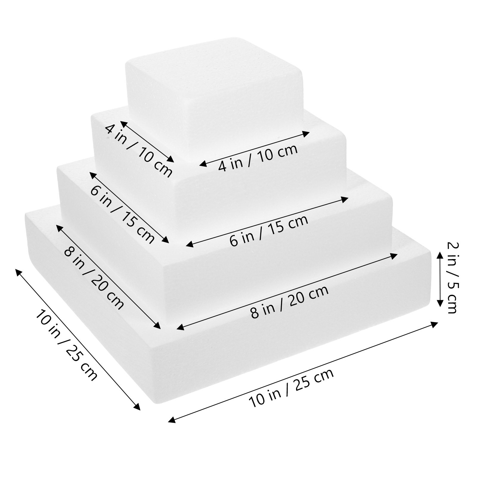 4 stuks witte cake dummy's voo - Wedding Cake Supply recensie en prijs